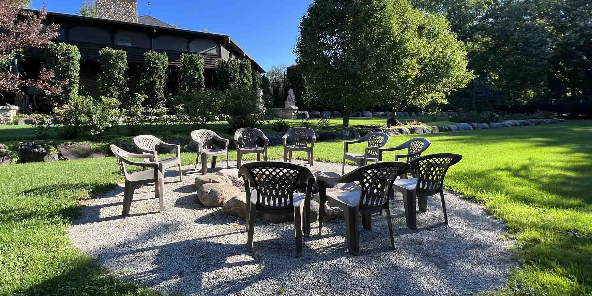 Wisconsin Couples Resorts Fire Pit and Fire Pit Side Outside Features